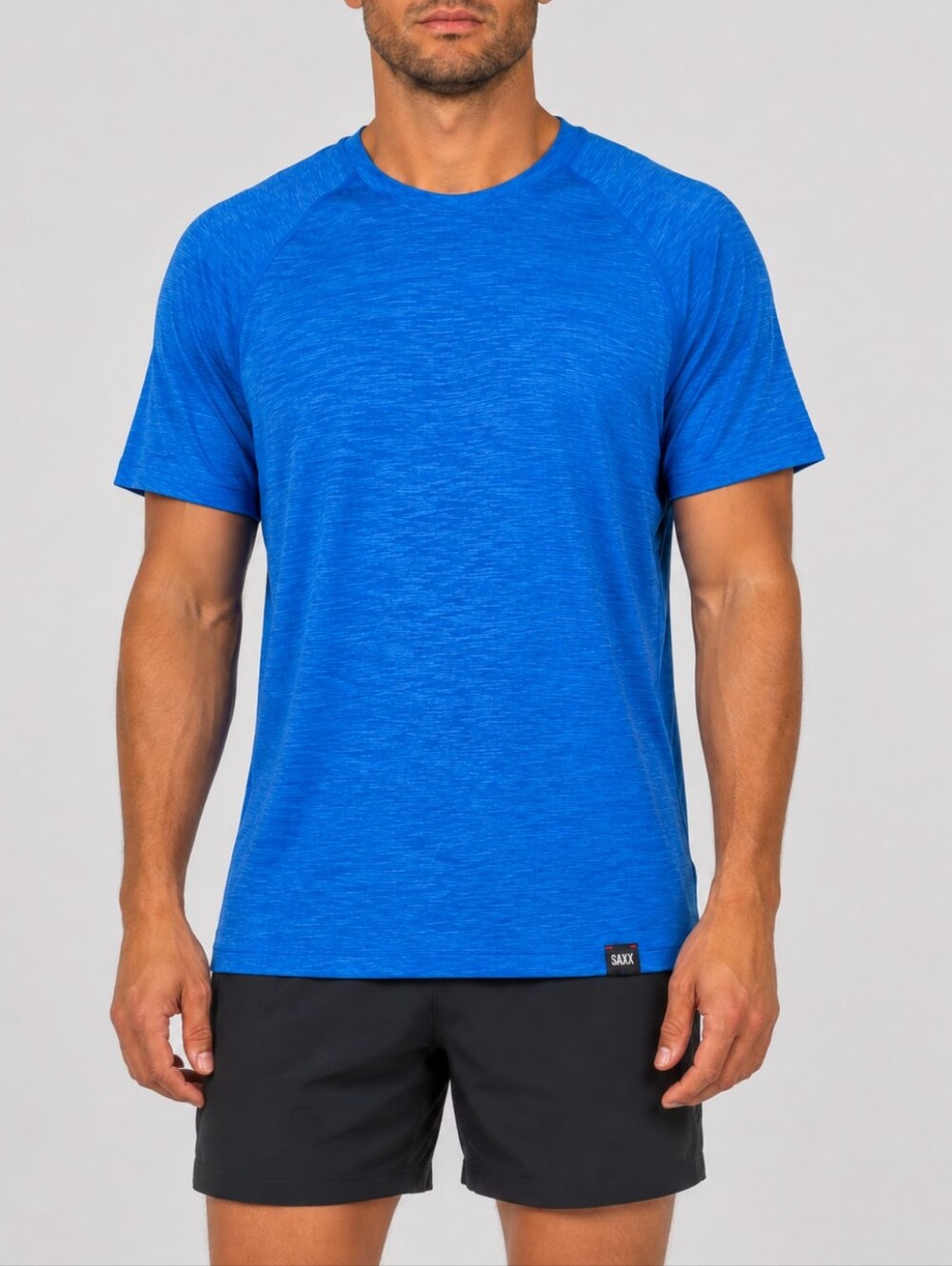 SAXX Aerator UPF 25 Performance Short Sleeve T-Shirt Blue Heather L
